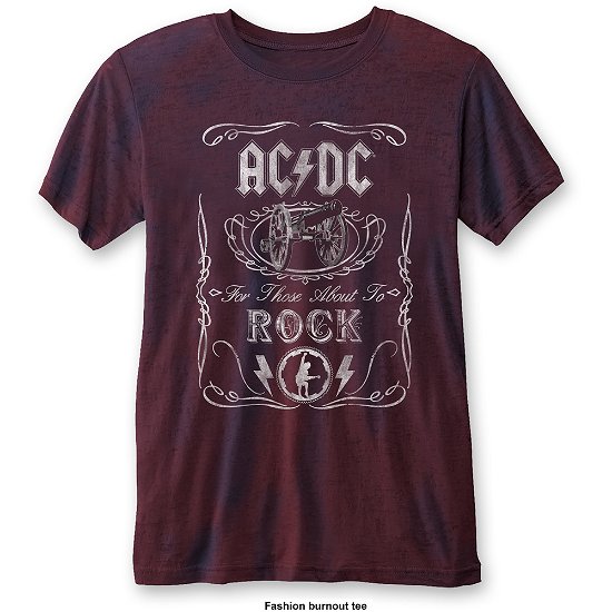 AC/DC Unisex Fashion Tee: Cannon Swig (Burn Out) - AC/DC - Koopwaar - Perryscope - 5055979981411 - 