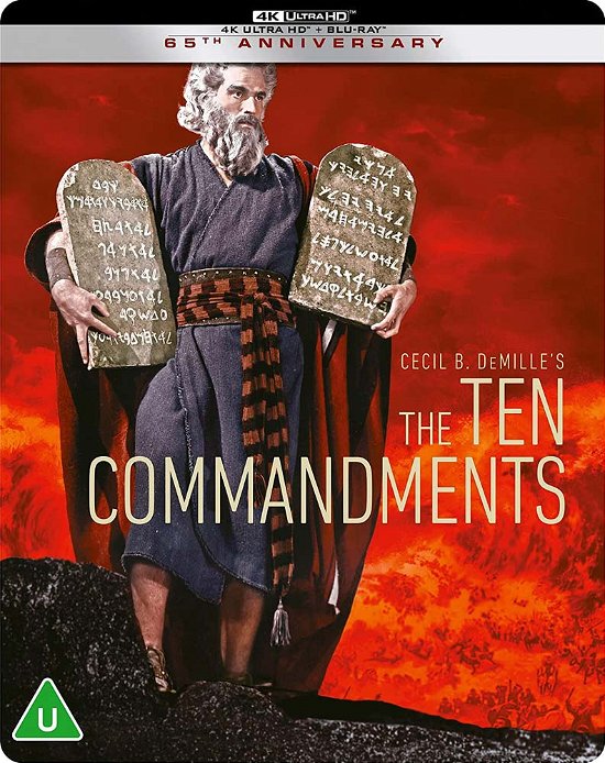 Cover for Ten Commandments (1923 &amp; 1956) (Steelbook) (Region Free - NO RETURNS) · The Ten Commandments (Both 1923 + 1956 Versions) Limited Edition Steelbook (4K Ultra HD) (2021)