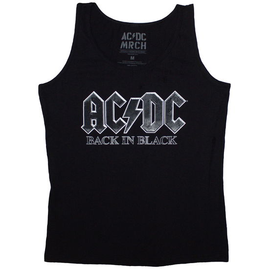 Cover for AC/DC · AC/DC Ladies Vest T-Shirt: Back In Black (Black) (Bekleidung) [size M] (2024)