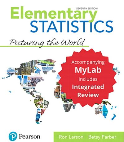 Cover for Ron Larson · Elementary Statistics Picturing the World with Integrated Review and Worksheets Plus Mylab Statistics with Pearson e-Text -- Access Card Package (Book) (2018)