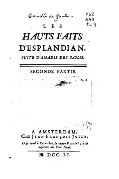 Cover for Mlle De Lubert · Les hauts faits d'Esplandian, Suite d'Amadis des Gaules (Taschenbuch) (2016)