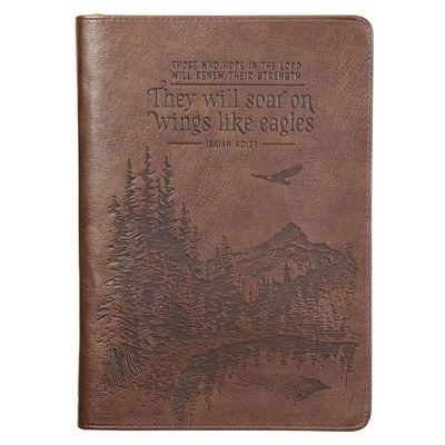 Cover for Soar Brown Faux Leather Classic Journal with Zipped Closure - Isaiah 40:31 (Book) (2021)