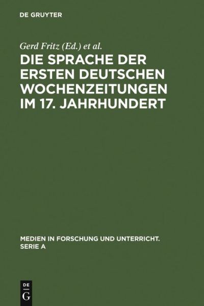 Cover for Gerd Fritz · Sprache d.ersten deutschen Wochenzeitg. (Book) (1996)