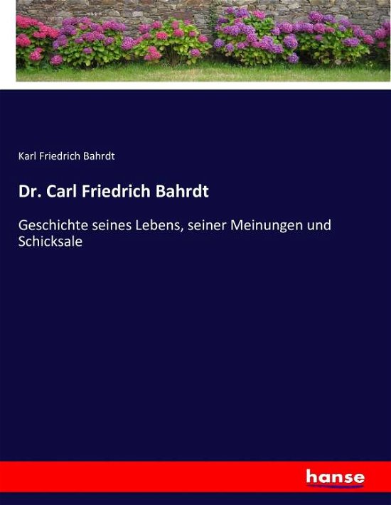 Cover for Bahrdt · Dr. Carl Friedrich Bahrdt (Bog) (2017)