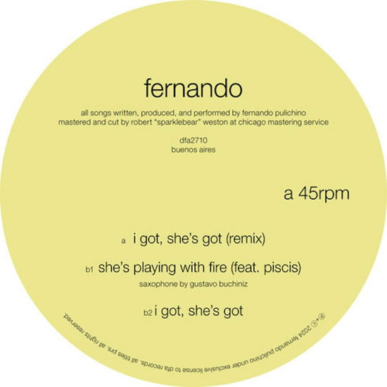 I Got, She's Got - Fernando - Musikk - DFA - 0829732000412 - 26. april 2024