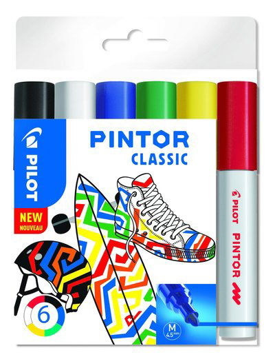 6 PILOT PINTOR Classic Kreativmarker farbsortiert - Pilot - Annen - Pilot - 3131910517412 - 