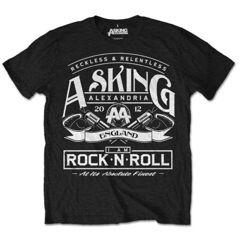 Asking Alexandria Unisex T-Shirt: Rock N' Roll (Retail Pack) - Asking Alexandria - Marchandise - Bandmerch - 5056170627412 - 