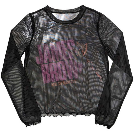 James Brown Ladies Long Sleeve T-Shirt: Mr Dynamite (Mesh) - James Brown - Fanituote -  - 5056737237412 - 