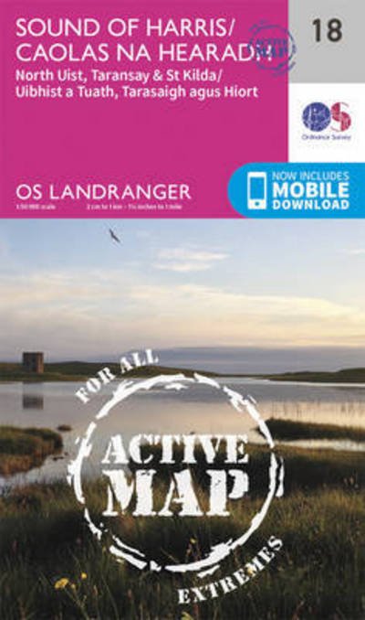 Cover for Ordnance Survey · Sound of Harris, North Uist, Taransay &amp; St Kilda - OS Landranger Active Map (Kort) [February 2016 edition] (2016)