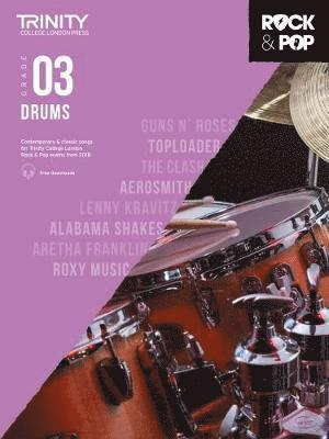 Cover for Trinity College London Rock &amp; Pop 2018 Drums Grade 3 - Trinity Rock &amp; Pop (Sheet music) (2017)