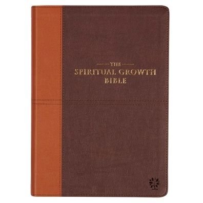 Cover for Christian Art Gifts Inc · The Spiritual Growth Bible Brown &amp; Tan Faux Leather (Leather Book) (2022)