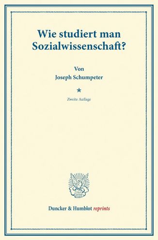 Cover for Schumpeter · Wie studiert man Sozialwisse (Book)