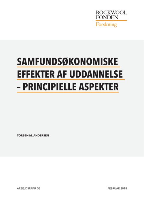 Cover for Torben M. Andersen · Samfundsøkonomiske effekter af uddannelse (Buch) [1. Ausgabe] (2018)