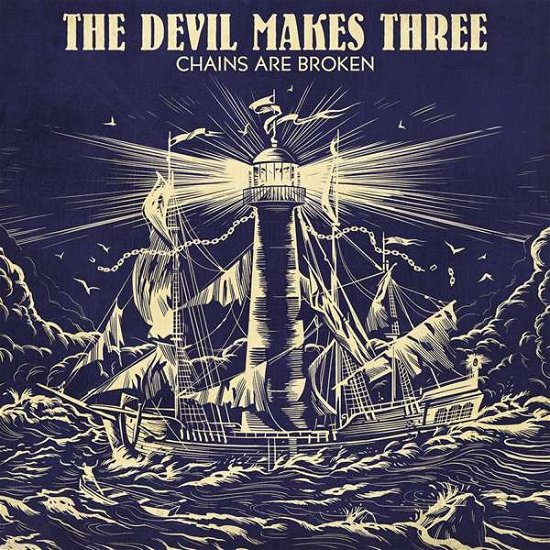 Cover for The Devil Makes Three · Chains Are Broken (INDIE ONLY BLUE / CREAM SPLIT COLOR) (LP) [Coloured edition] (2018)