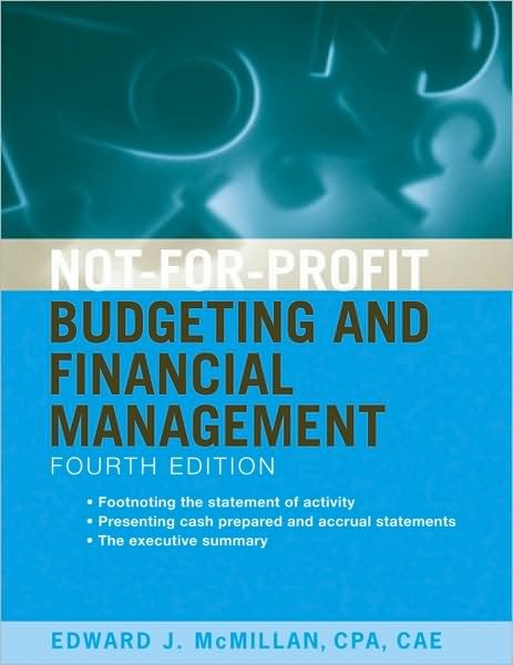 Cover for McMillan, Edward J. (United States Chamber of Commerce) · Not-for-Profit Budgeting and Financial Management (Pocketbok) (2010)