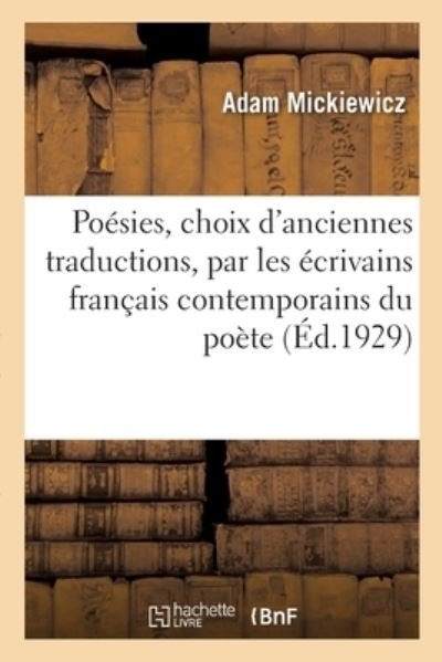 Cover for Adam Mickiewicz · Poesies, Choix Des Plus Anciennes Traductions (Taschenbuch) (2020)