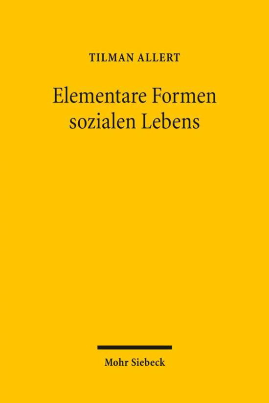 Cover for T. Allert · Elementare Formen soz.Leben (Bok) [German edition] (2024)
