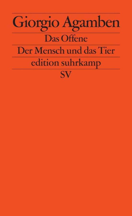 Cover for Giorgio Agamben · Edit.Suhrk.2441 Agamben.Offene (Bok)