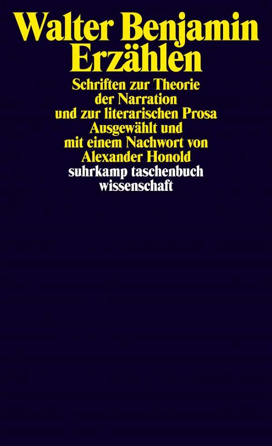 Cover for Walter Benjamin · Suhrk.TB.Wi.1841 Benjamin.Erzählen (Book)