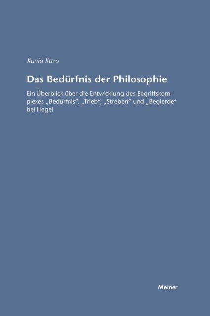 Cover for Kunio Kozu · Das Bedurfnis der Philosophie (Paperback Book) (1988)