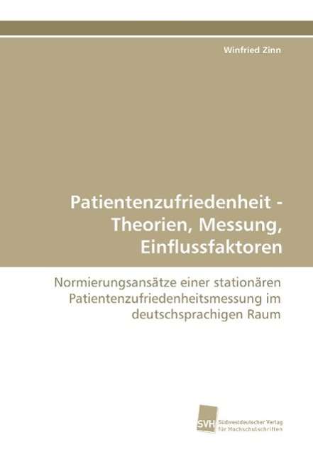 Cover for Zinn · Patientenzufriedenheit - Theorien, (Buch)