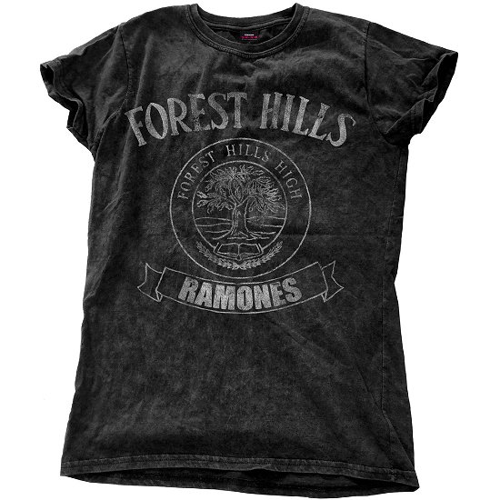 Cover for Ramones · Ramones Ladies T-Shirt: Forest Hills Vintage (Wash Collection) (T-shirt) [size S] [Black - Ladies edition] (2017)