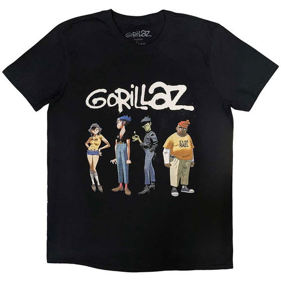 Cover for Gorillaz · Gorillaz Unisex T-Shirt: Spray Logo Group (Black) (T-shirt) [size XXL] (2024)