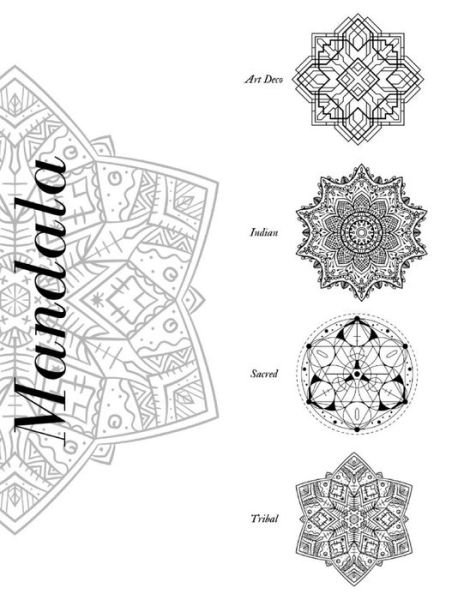 Cover for Painting Book · Mandala Art Deco Indian Scared Tribal : Malbuch für Erwachsene Mandala 80 unterschiedliche Mandalas mit 4 unterschiedlichen Themen (Paperback Bog) (2019)