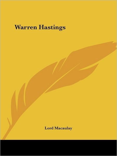 Cover for Lord Macaulay · Warren Hastings (Paperback Book) (2005)