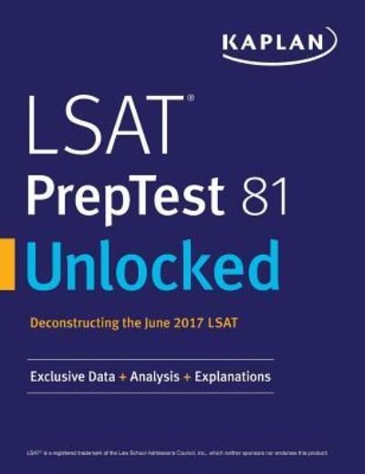 Cover for Kaplan Test Prep · LSAT Preptest 81 Unlocked (Paperback Book) (2017)