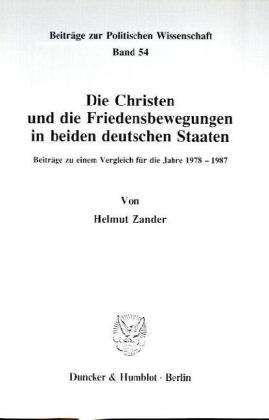 Cover for Zander · Die Christen und die Friedensbew (Book) (1989)