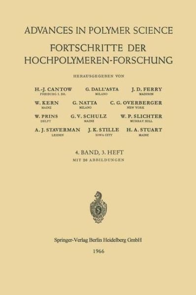 Cover for H.-J. Cantow · Fortschritte der Hochpolymeren-Forschung - Advances in Polymer Science (Taschenbuch) (1966)