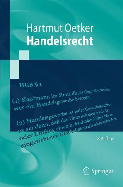 Cover for Hartmut Oetker · Handelsrecht - Springer-Lehrbuch (Paperback Book) [8th 8. Aufl. 2019 edition] (2019)