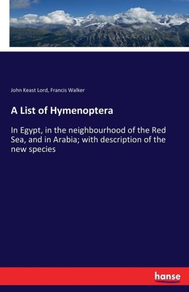 Cover for Lord · A List of Hymenoptera (Book) (2017)