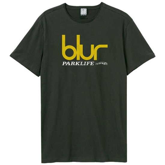 Blur Parklife Greyhound Amplified Vintage Charcoal Large T Shirt - Blur - Marchandise - AMPLIFIED - 5054488860415 - 
