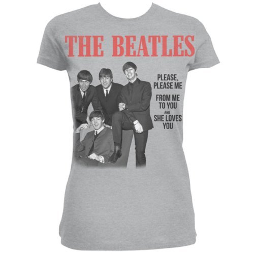 Cover for The Beatles · The Beatles Ladies T-Shirt: Please Please Me (T-shirt) [size S] [Grey - Ladies edition]