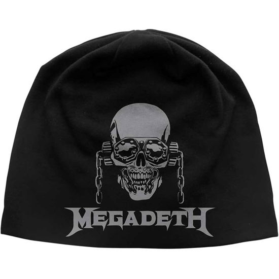 Megadeth Unisex Beanie Hat: Vic / Logo JD Print - Megadeth - Produtos -  - 5056365727415 - 