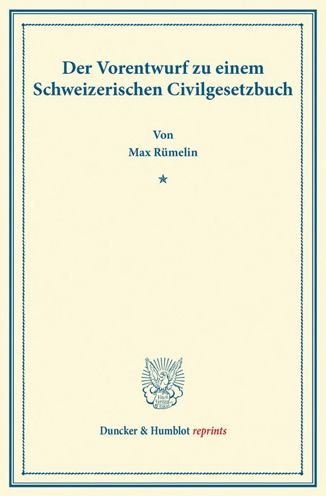 Cover for Rümelin · Der Vorentwurf zu einem Schweiz (Bok) (2014)