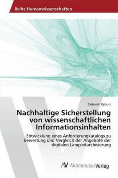 Cover for Kyburz · Nachhaltige Sicherstellung von w (Bok) (2015)