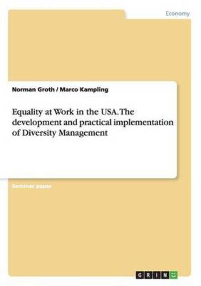 Cover for Groth · Equality at Work in the USA. The (Book) (2016)