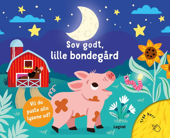 Cover for Pust lyset ud: Pust lyset ud: Sov godt, lille bondegård (Papbog) [1. udgave] (2025)