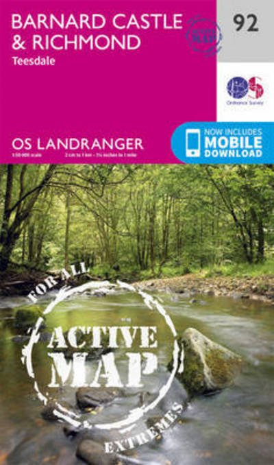 Cover for Ordnance Survey · Barnard Castle &amp; Richmond - OS Landranger Active Map (Kort) [February 2017 edition] (2017)