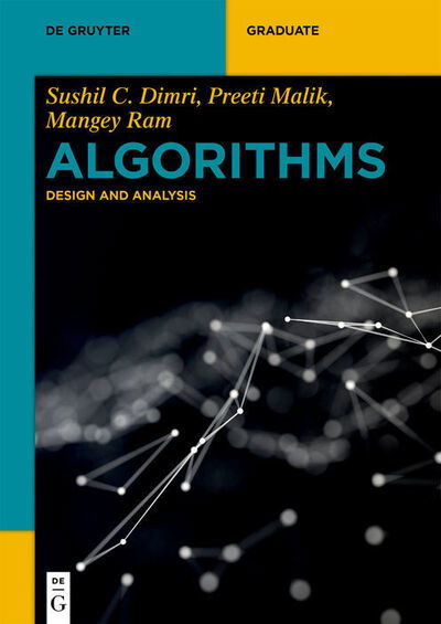 Cover for Sushil C. Dimri · Algorithms: Design and Analysis - De Gruyter Textbook (Paperback Book) (2021)