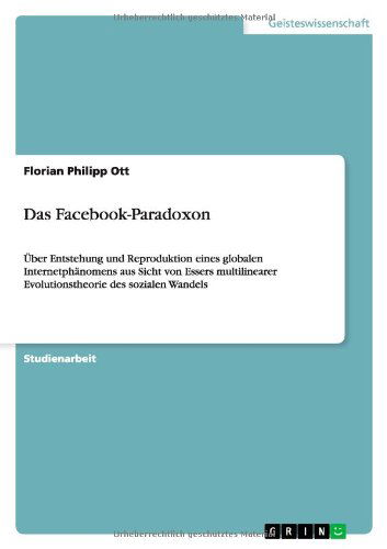 Cover for Ott · Das Facebook-Paradoxon (Book) [German edition] (2012)