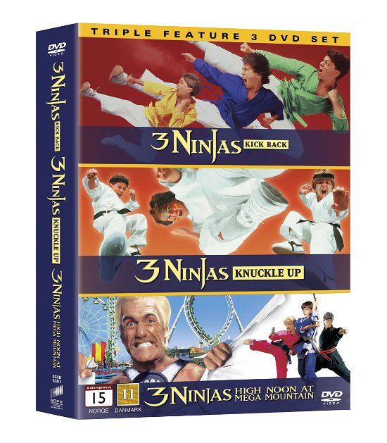 Cover for De 3 Ninja'er Vender Tilbage + 3 Ninjas På Krigsstien + 3 Ninjas: High Noon [DVD BOX] (DVD) (2023)