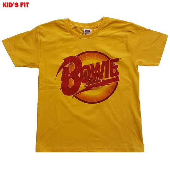 David Bowie · David Bowie Kids T-Shirt: Diamond Dogs Logo (3-4 Years) (T-shirt) [size 3-4yrs] [Yellow - Kids edition]