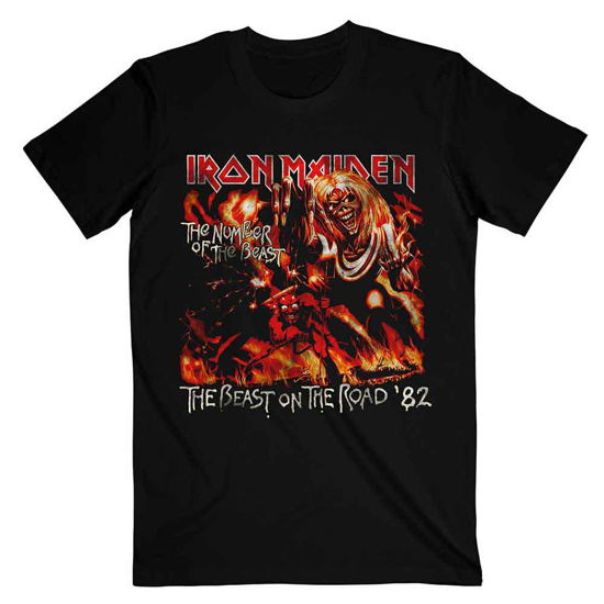 Iron Maiden Unisex T-Shirt: Number Of The Beast The Beast On The Road Vintage - Iron Maiden - Merchandise -  - 5056561024417 - 