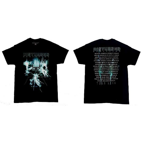 Disturbed Unisex T-Shirt: Apocalypse Date back (Ex-Tour, Back Print) - Disturbed - Merchandise -  - 5056737216417 - 