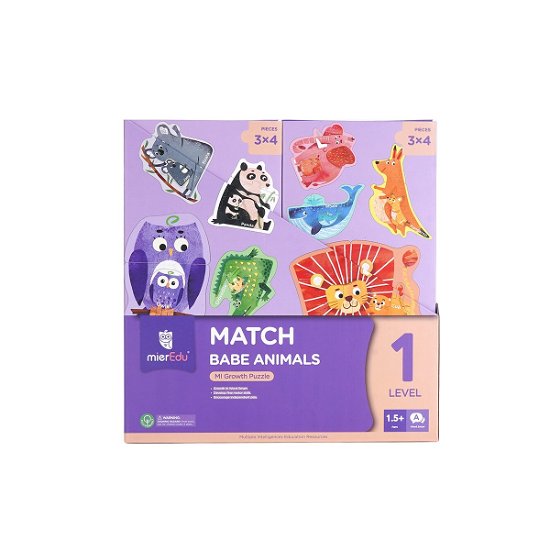 Puzzle 8x3 Pcs -  Level 1 - Match Baby Animals - (me641) - Mieredu - Koopwaar -  - 9352801006417 - 