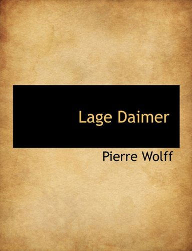 Cover for Pierre Wolff · Lage Daimer (Paperback Book) [French edition] (2010)